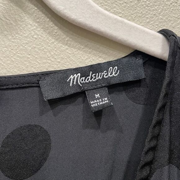 Madewell Wrap-Front Smock-Waist Jumpsuit Dot Jacquard - Size: Medium - Picture 6 of 10